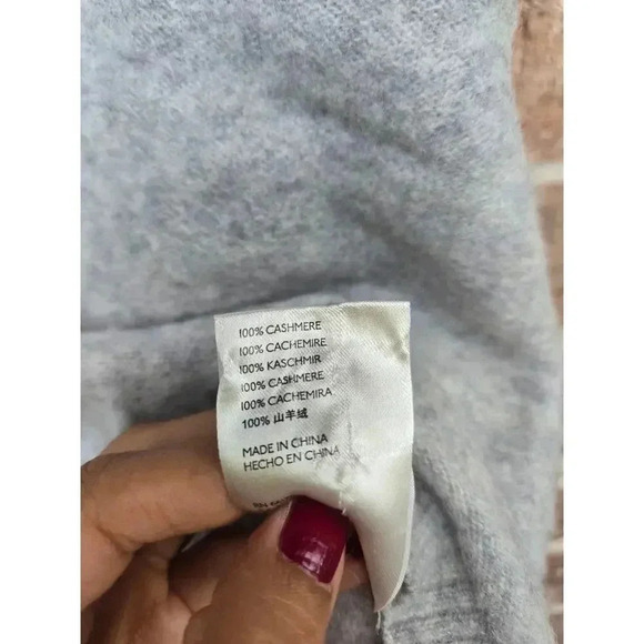 Free People Cropped Grey Turtleneck Sweater 100% Cashmere Size M - Picture 4 of 5